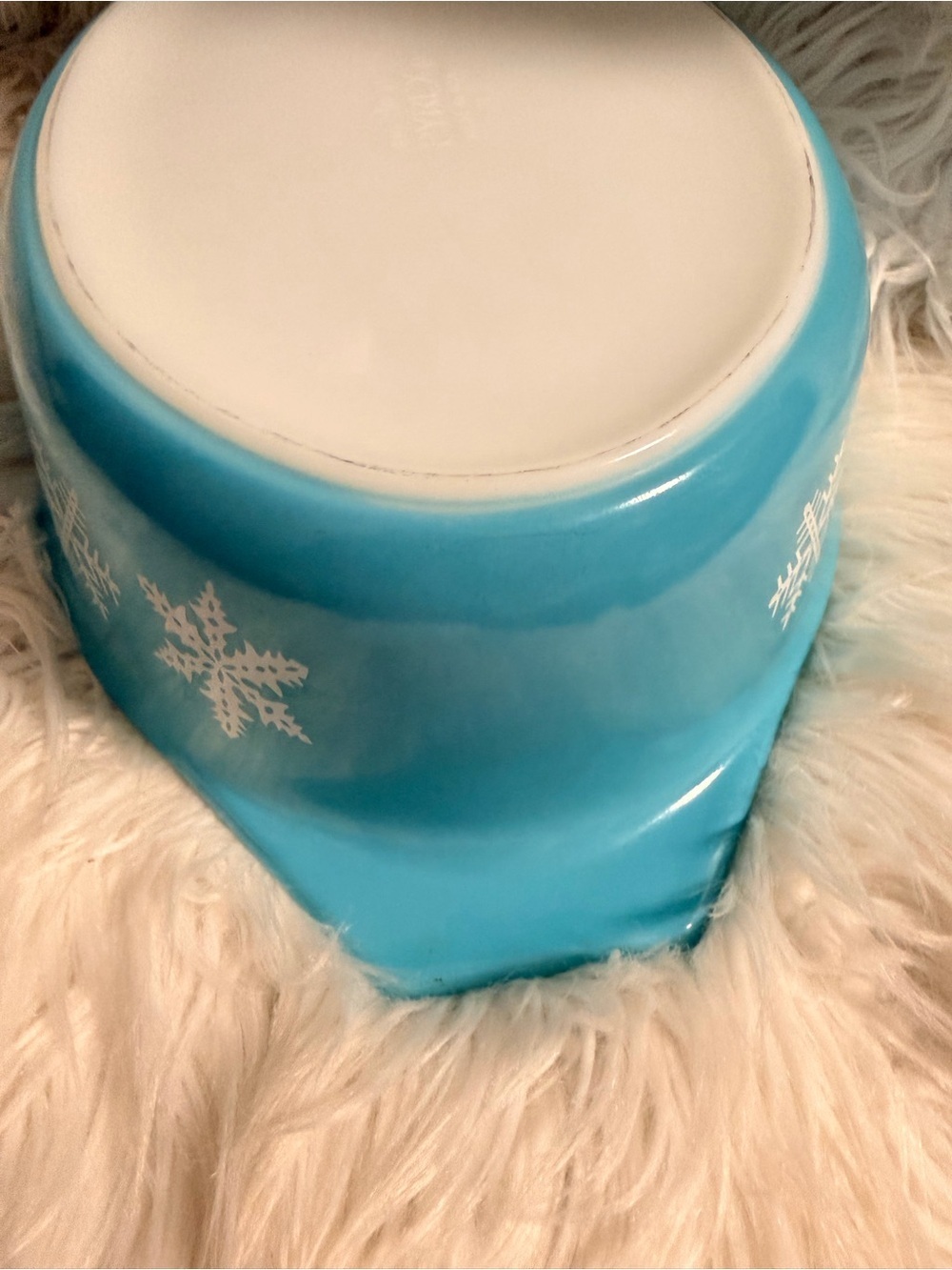 Vintage Pyrex Turquoise Snowflake 045 Casserole Dish 2.5 Qt No Lid - Picture 7 of 14